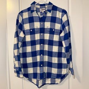 Madewell Blue and White Classic Flannel